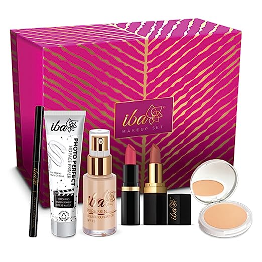 Iba Makeup Gift Set for Women - Foundation, Compact, Primer, Lipsticks, Kajal Long Lasting Full Coverage 100% Vegan & Cruelty Free Iba Makeup Gift Set for Women - Foundation, Compact, Primer, Lipsticks, Kajal Long Lasting Full Coverage 100% Vegan & Cruelty Free