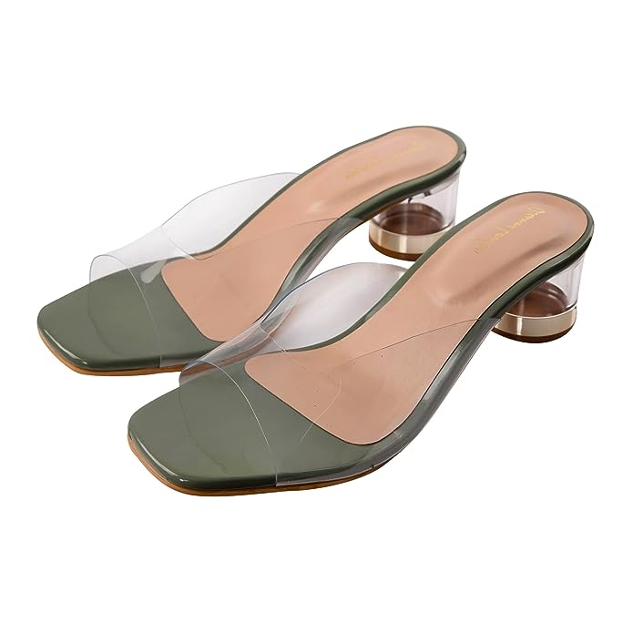 Deeanne London Women's T-shape Transparent Round Heel Women